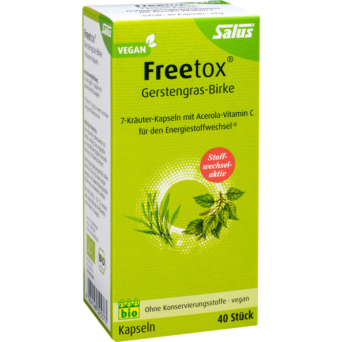 Freetox Gerstengras-Birke 7-Kräuter-Kapseln bio, 40 St KAP