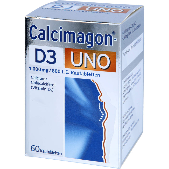 Calcimagon D3 UNO 1000 mg / 800 I.E. Kautabletten, 60 pcs. Tablets