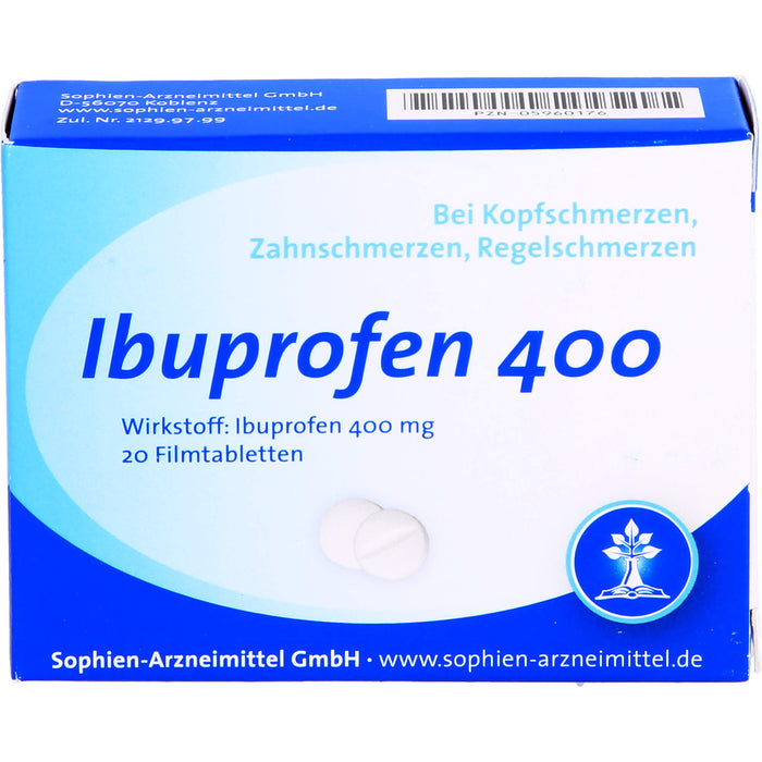 Ibuprofen Sophien 400 mg Filmtabletten, 20 pcs. Tablets