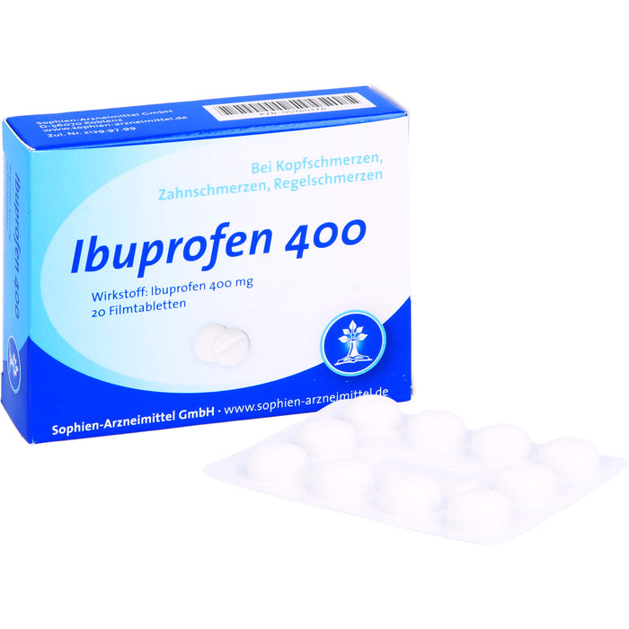 Ibuprofen Sophien 400 mg Filmtabletten, 20 pc Tablettes