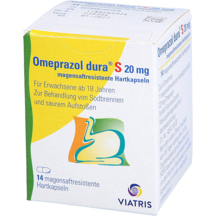 Omeprazol dura S 20 mg Hartkapseln bei Sodbrennen, 14 pc Capsules