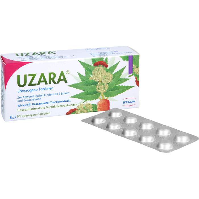 UZARA 40 mg Tabletten bei Durchfall, 50 St. Tabletten