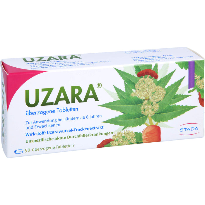 UZARA 40 mg Tabletten bei Durchfall, 50 St. Tabletten