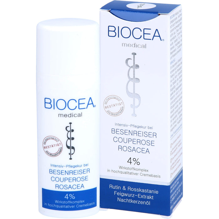 BIOCEA Intensiv-Pflegekur bei Besenreiser Couperose Rosacea Creme, 30 ml Crème