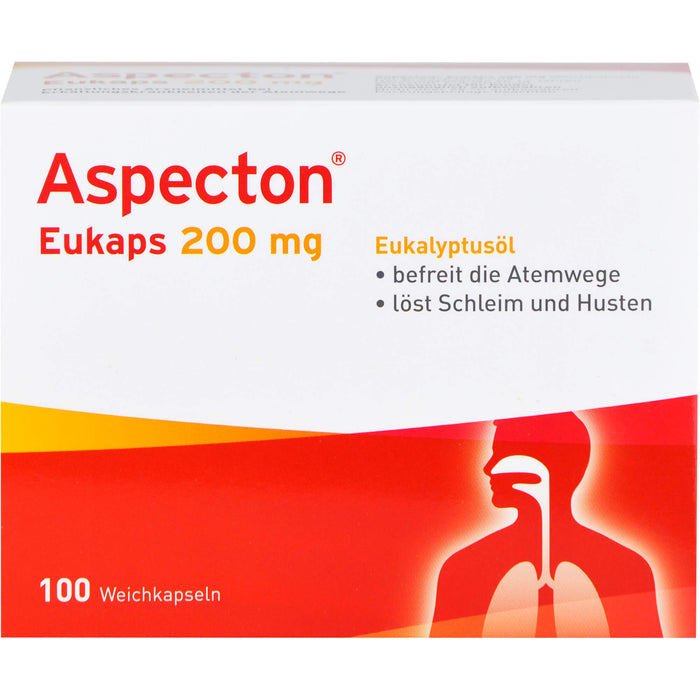 Aspecton Eukaps 200 mg Weichkapseln befreit die Atemwege und löst Schleim und Husten, 100 pcs. Capsules