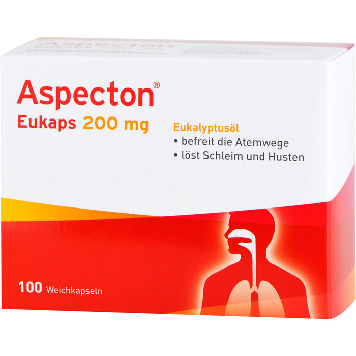 Aspecton Eukaps 200 mg Weichkapseln befreit die Atemwege und löst Schleim und Husten, 100 pcs. Capsules