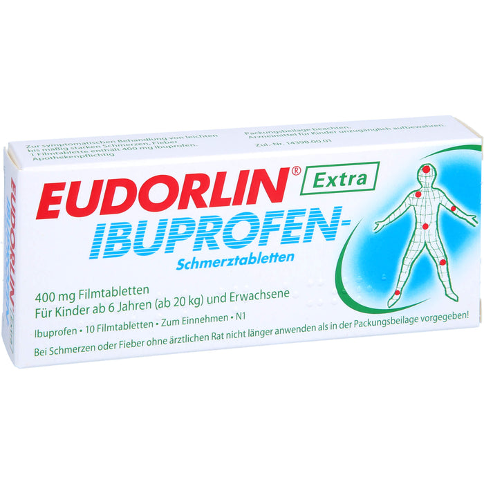 EUDORLIN Extra Ibuprofen-Schmerztabletten 400 mg bei Schmerzen und Fieber, 10 pcs. Tablets