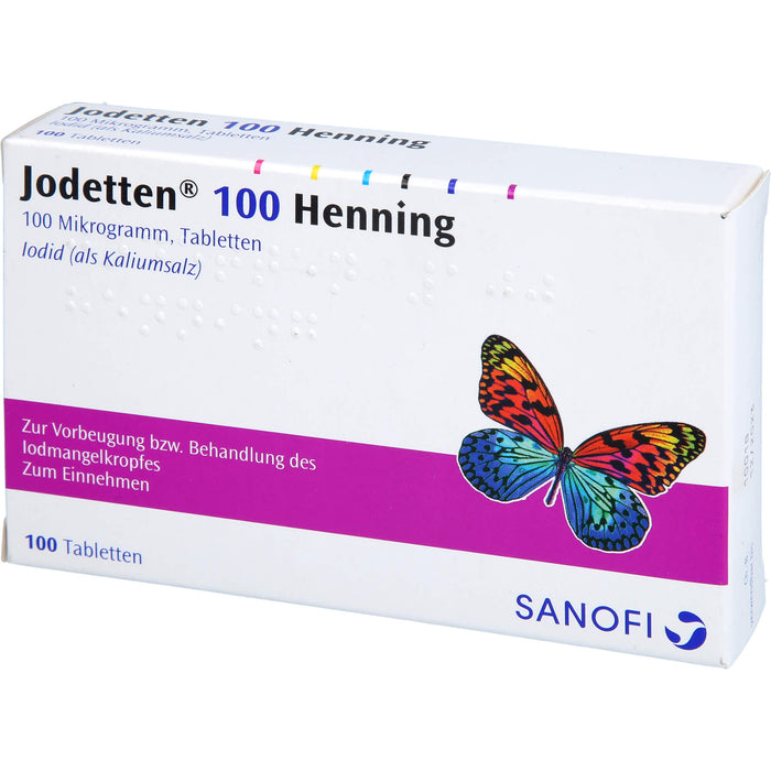 Jodetten 100 Henning Tabletten zur Vorbeugung und Behandlung des Jodmangelkropfes, 100 St. Tabletten