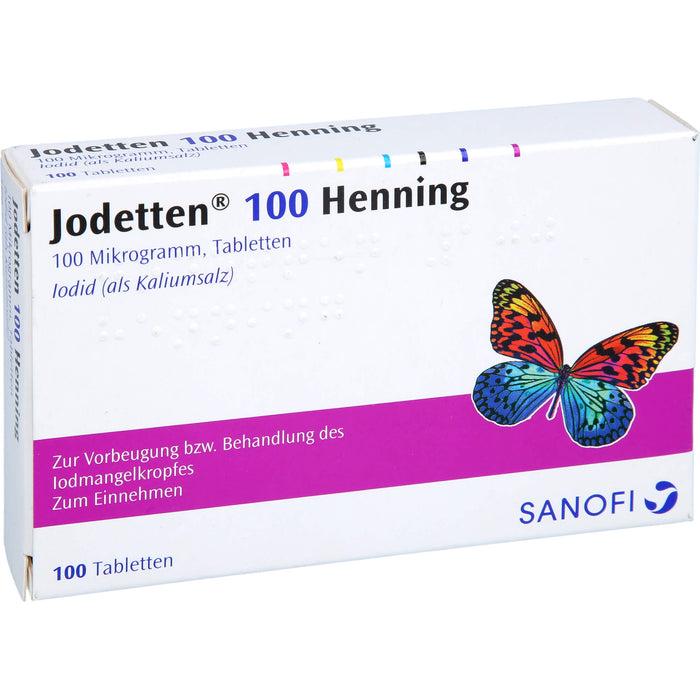 Jodetten 100 Henning Tabletten zur Vorbeugung und Behandlung des Jodmangelkropfes, 100 pcs. Tablets