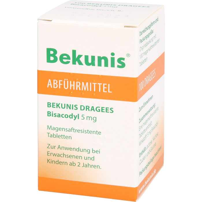 Bekunis Dragees Bisacodyl 5 mg Abführmittel, 100 pc Tablettes