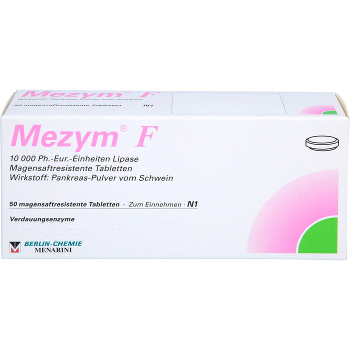 BERLIN-CHEMIE Mezym F Filmtabletten Verdauungsenzyme bei Verdauungsstörungen, 50 St. Tabletten