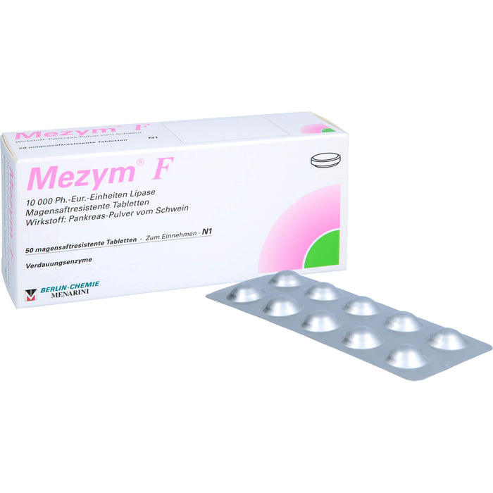 BERLIN-CHEMIE Mezym F Filmtabletten Verdauungsenzyme bei Verdauungsstörungen, 50 pc Tablettes