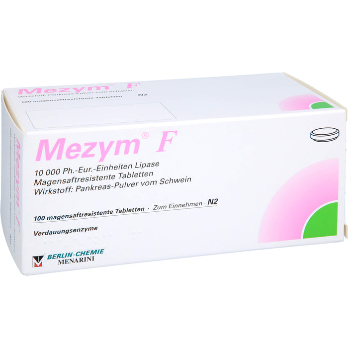 BERLIN-CHEMIE Mezym F Filmtabletten Verdauungsenzyme bei Verdauungsstörungen, 100 St. Tabletten