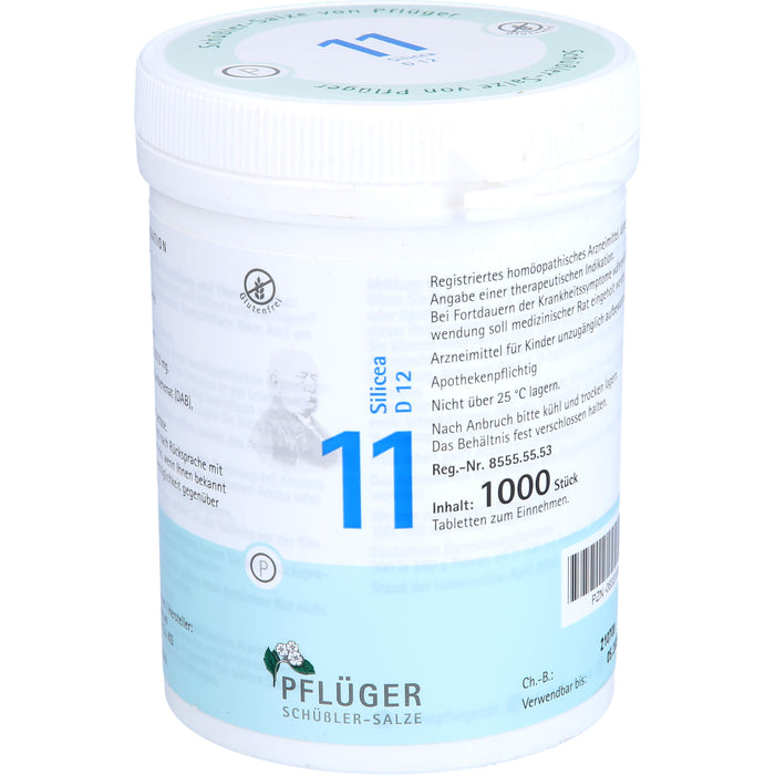 PFLÜGER Biochemie 11 Silicea D 12 Tabletten, 1000 pcs. Tablets