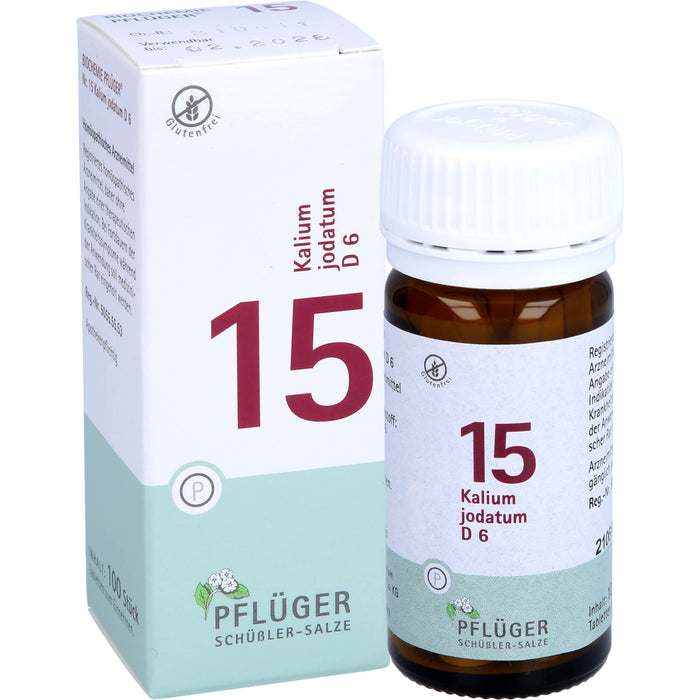 PFLÜGER Biochemie 15 Kalium jodatum D 6 Tabletten, 100 pc Tablettes