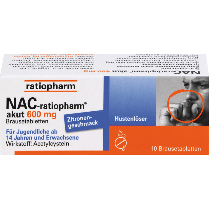 NAC-ratiopharm akut 600 mg Brausetabletten, 10 St. Tabletten