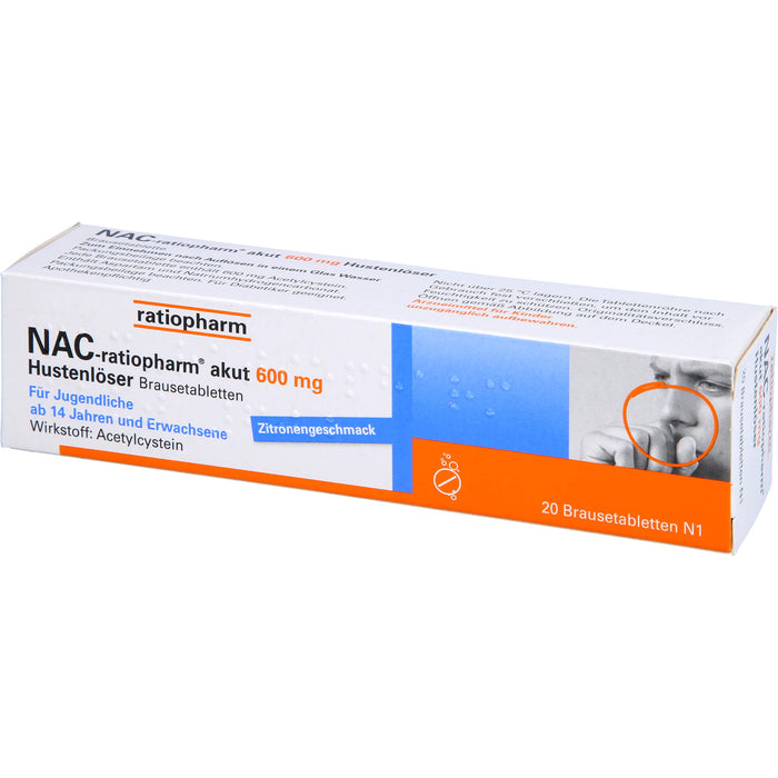 NAC-ratiopharm akut 600 mg Brausetabletten, 20 pcs. Tablets