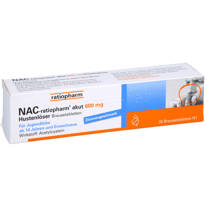 NAC-ratiopharm akut 600 mg Brausetabletten, 20 pcs. Tablets