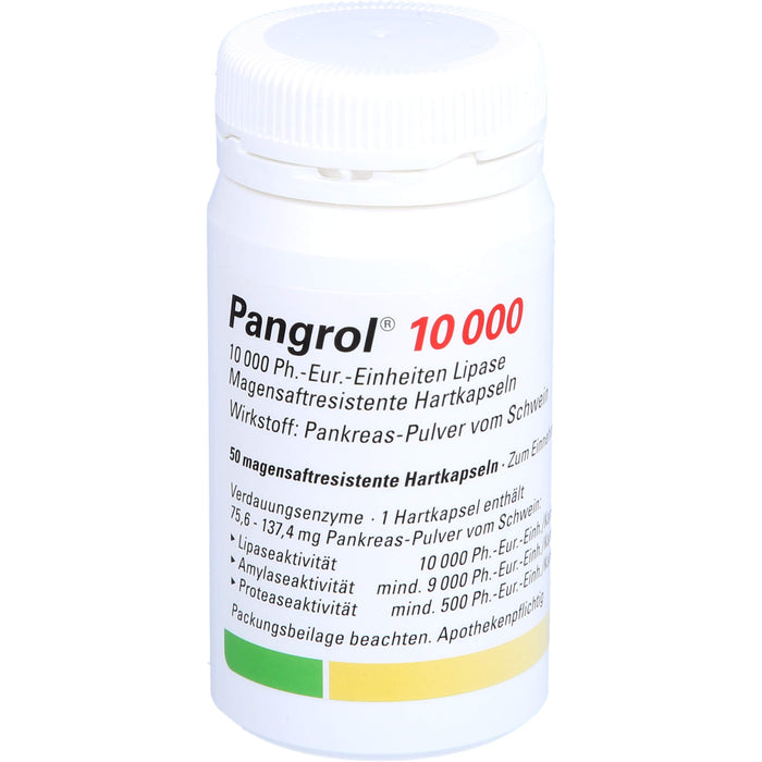 Pangrol 10 000, 10 000 Ph.-Eur.-Einheiten Lipase Magensaftresistente Hartkapseln, 50 pc Capsules