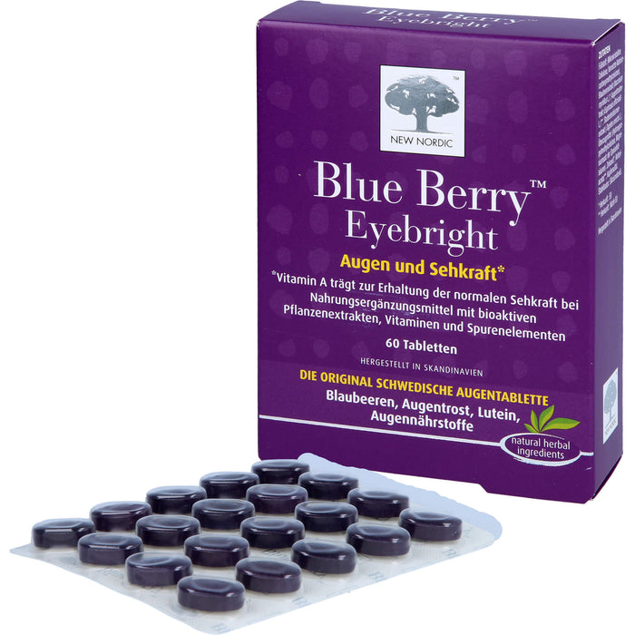 NEW NORDIC Blue Berry Eyebright Tabletten für die Sehkraft, 60 pc Tablettes