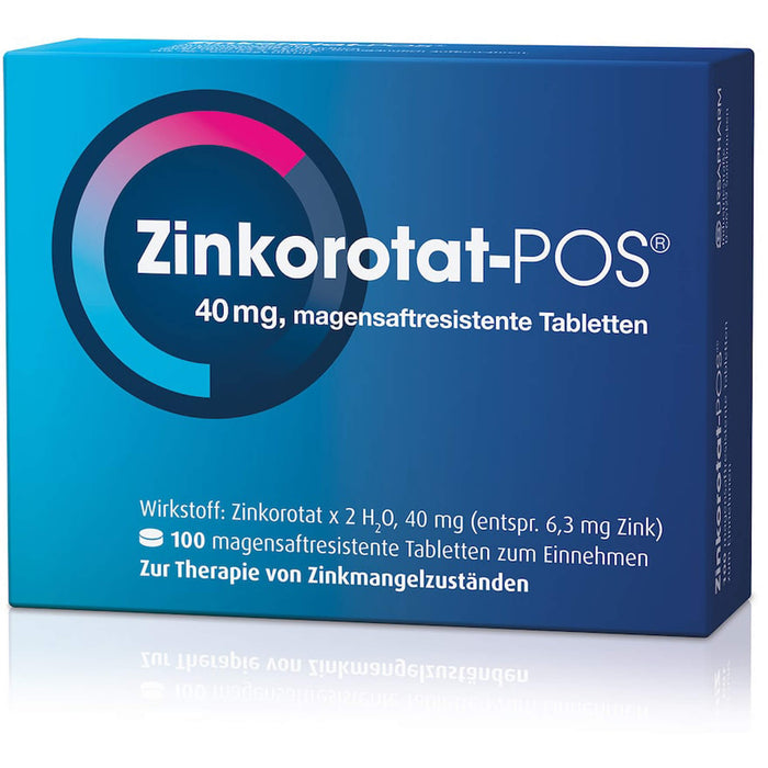 Zinkorotat-POS 40 mg magensaftresistente Tabletten, 100 pc Tablettes