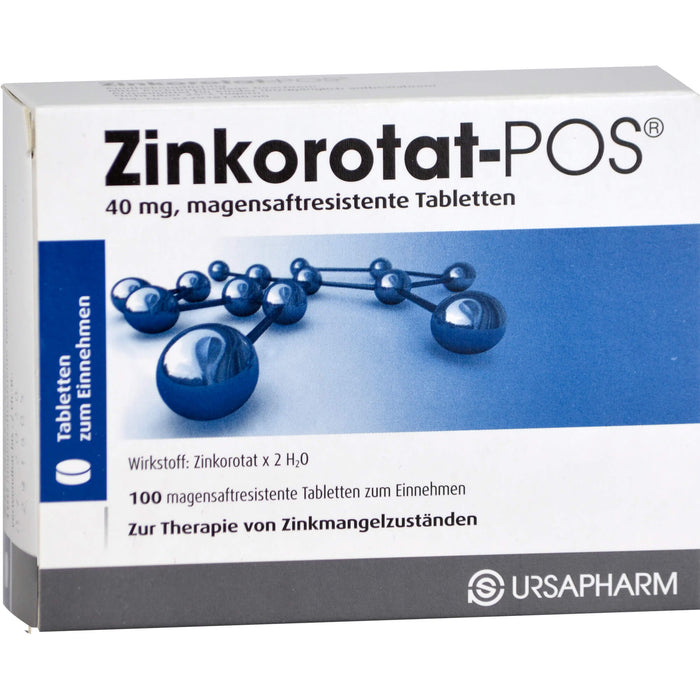 Zinkorotat-POS 40 mg magensaftresistente Tabletten, 100 pcs. Tablets