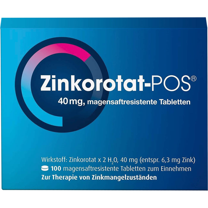 Zinkorotat-POS 40 mg magensaftresistente Tabletten, 100 pc Tablettes