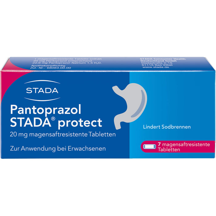 Pantoprazol STADA Protect 20 mg magensaftresistente Tabletten, 7 pcs. Tablets