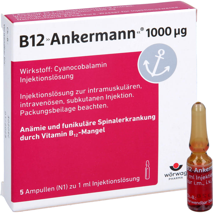 B12 Ankermann 1000 µg, Injektionslösung, 5 St. Ampullen