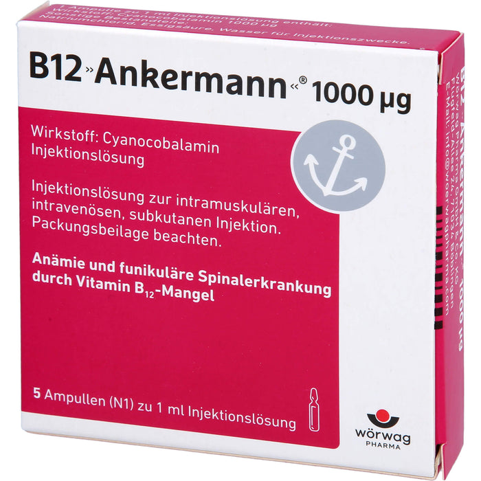 B12 Ankermann 1000µg Injektionslösung, 5 pcs. Ampoules