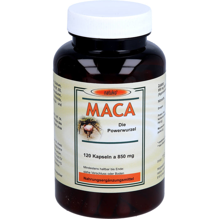 natuko Maca die Powerwurzel Kapseln 850 mg, 120 pcs. Capsules