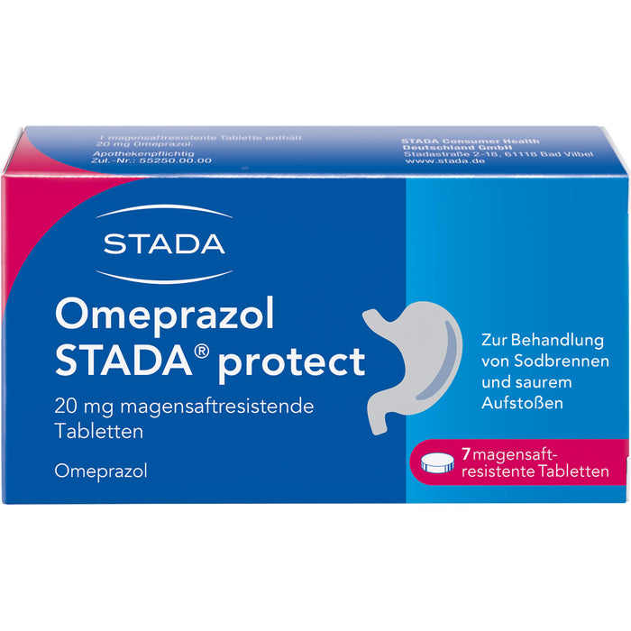 Omeprazol STADA protect 20 mg Tabletten bei Sodbrennen, 7 pcs. Tablets