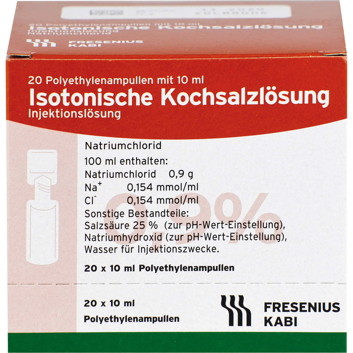 FRESENIUS KABI Isotonische Kochsalzlösung 0,9 % Polyethylenampullen, 20 pcs. Ampoules