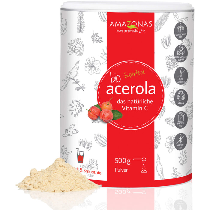 AMAZONAS Acerola Pulver bio, 500 g Powder