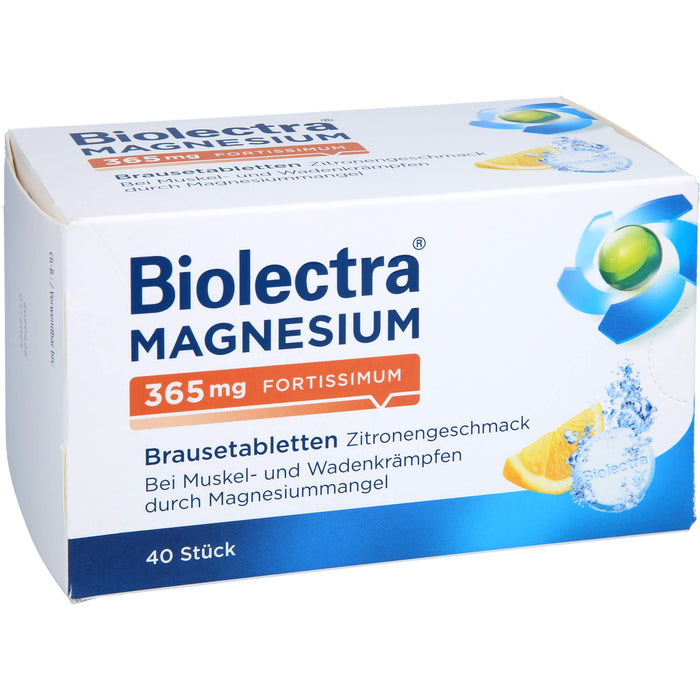 Biolectra Magnesium 365 mg fortissimum Brausetabletten Zitronengeschmack, 40 St. Tabletten