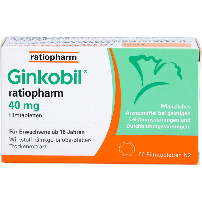 Ginkobil ratiopharm 40 mg Filmtabletten, 60 St. Tabletten