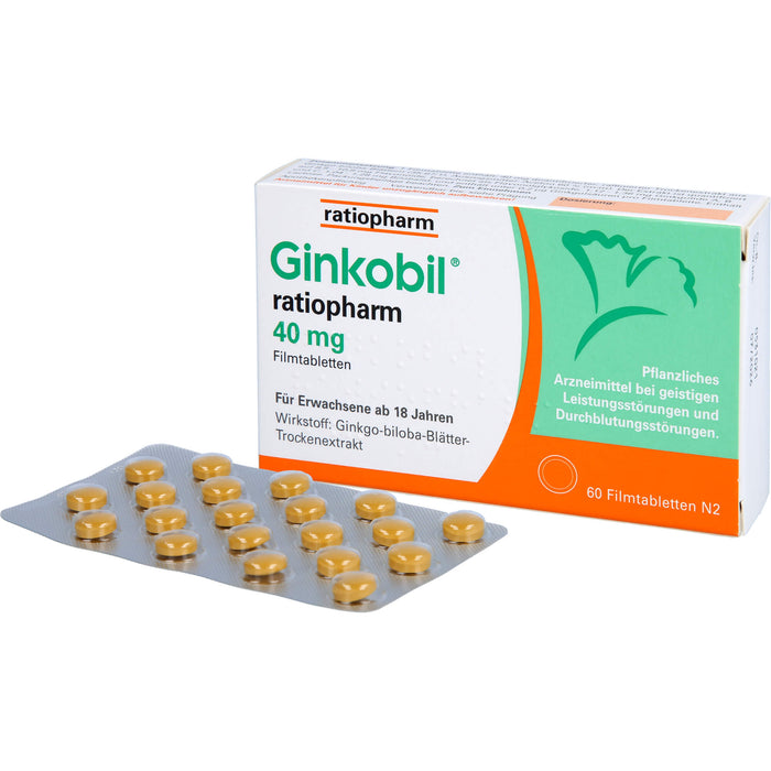 Ginkobil ratiopharm 40 mg Filmtabletten, 60 pcs. Tablets