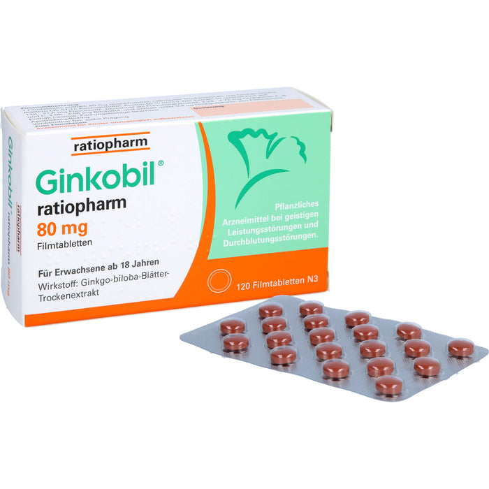 Ginkobil ratiopharm 80 mg Filmtabletten, 120 St FTA