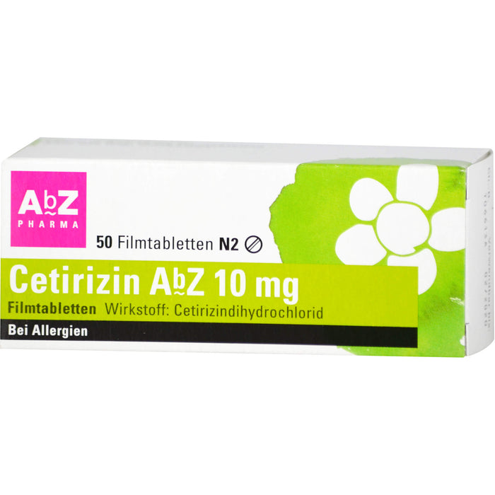 Cetirizin AbZ 10 mg Filmtabletten bei Allergien, 50 St. Tabletten