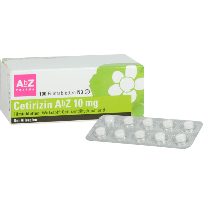 Cetirizin AbZ 10 mg Filmtabletten bei Allergien, 100 St. Tabletten