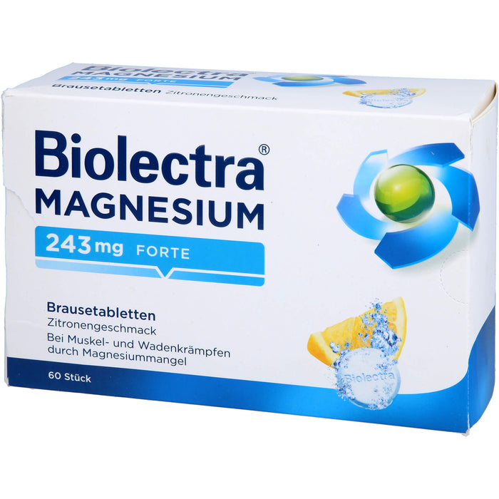 Biolectra Magnesium 243 mg forte Brausetabletten Zitronengeschmack, 60 pc Tablettes