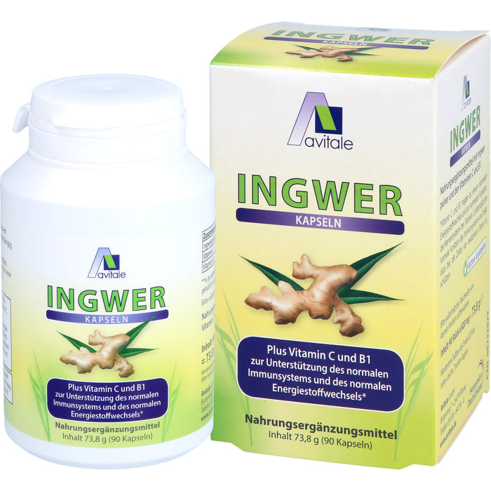 Avitale Ingwer Plus Vitamin C und B1 Kapseln, 90 St. Kapseln