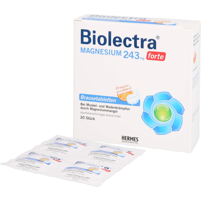 Biolectra Magnesium 243 mg forte Brausetabletten Orangengeschmack, 20 St BTA