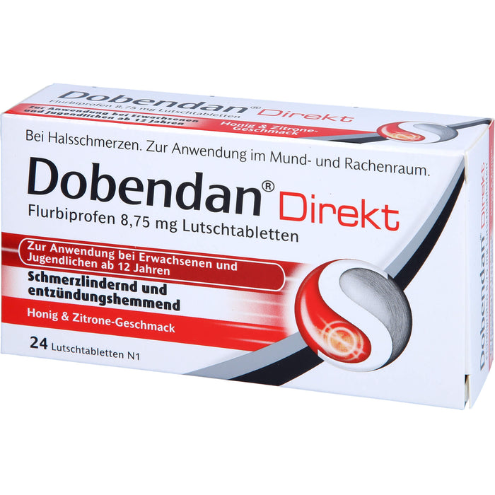 DOBENDAN Direkt Lutschtabletten bei starken Halsschmerzen & Schluckbeschwerden, 24 St. Tabletten