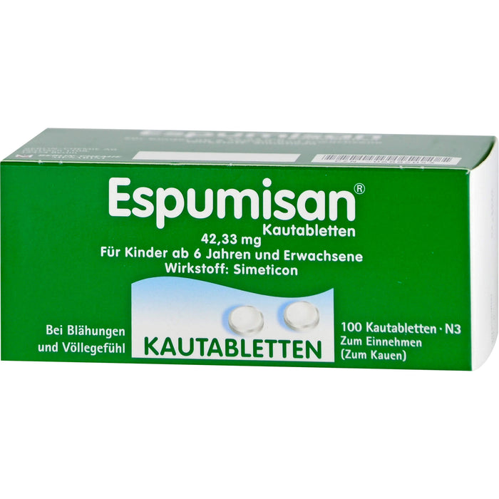 Espumisan Kautabletten bei Blähungen und Völlegefühl, 100 St. Tabletten