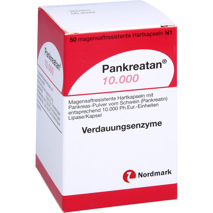 Pankreatan 10.000, Magensaftresistente Hartkapseln, 50 pc Capsules