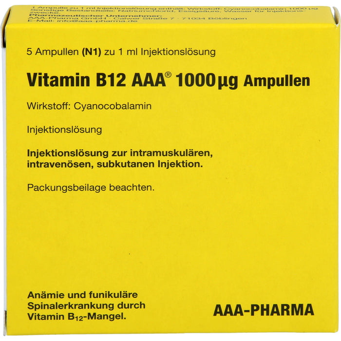 Vitamin B12 AAA 1000 µg Ampullen, 5 ml Solution