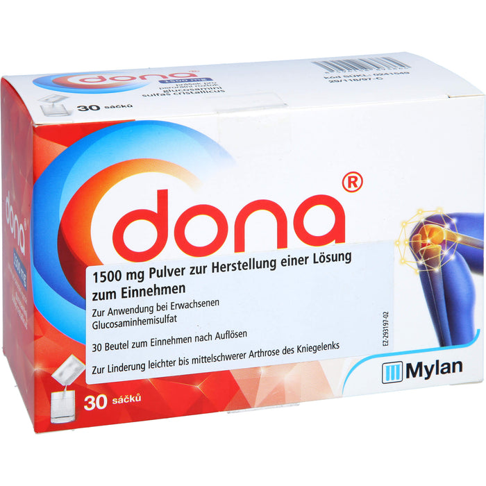 DONA 1500 mg Eurim Pulver zur Linderung leichter bis mittelschwerer Arthrose des Kniegelenks, 30 pc Sachets