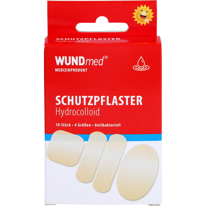 WUNDmed Wundpflaster Hydrocolloid 4 Größen zur beschleunigten Heilung von wundgescheuerten Hautpartien, 10 St. Pflaster