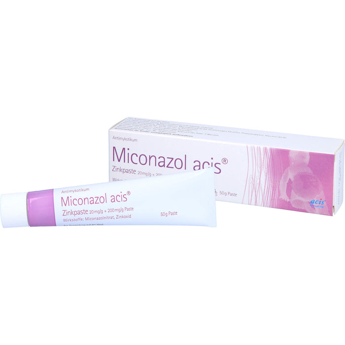 Miconazol acis Zinkpaste, 20 mg/g + 200 mg/g Paste, 50 g Creme